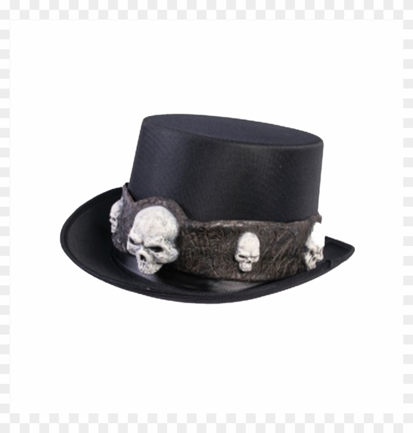 Black Top Hat With Skulls - Top Hat Clipart