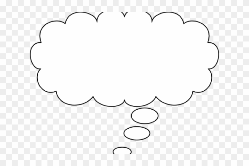 Cartoon Bubble - Thinking Cloud White Png Clipart