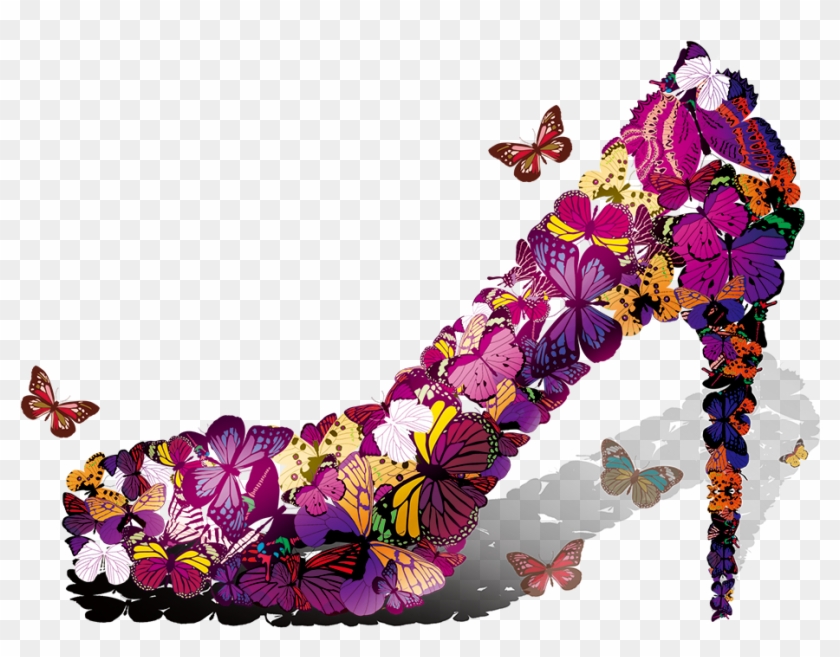Clip Shoes Butterfly - Membership Card Design For Shoes - Png Download