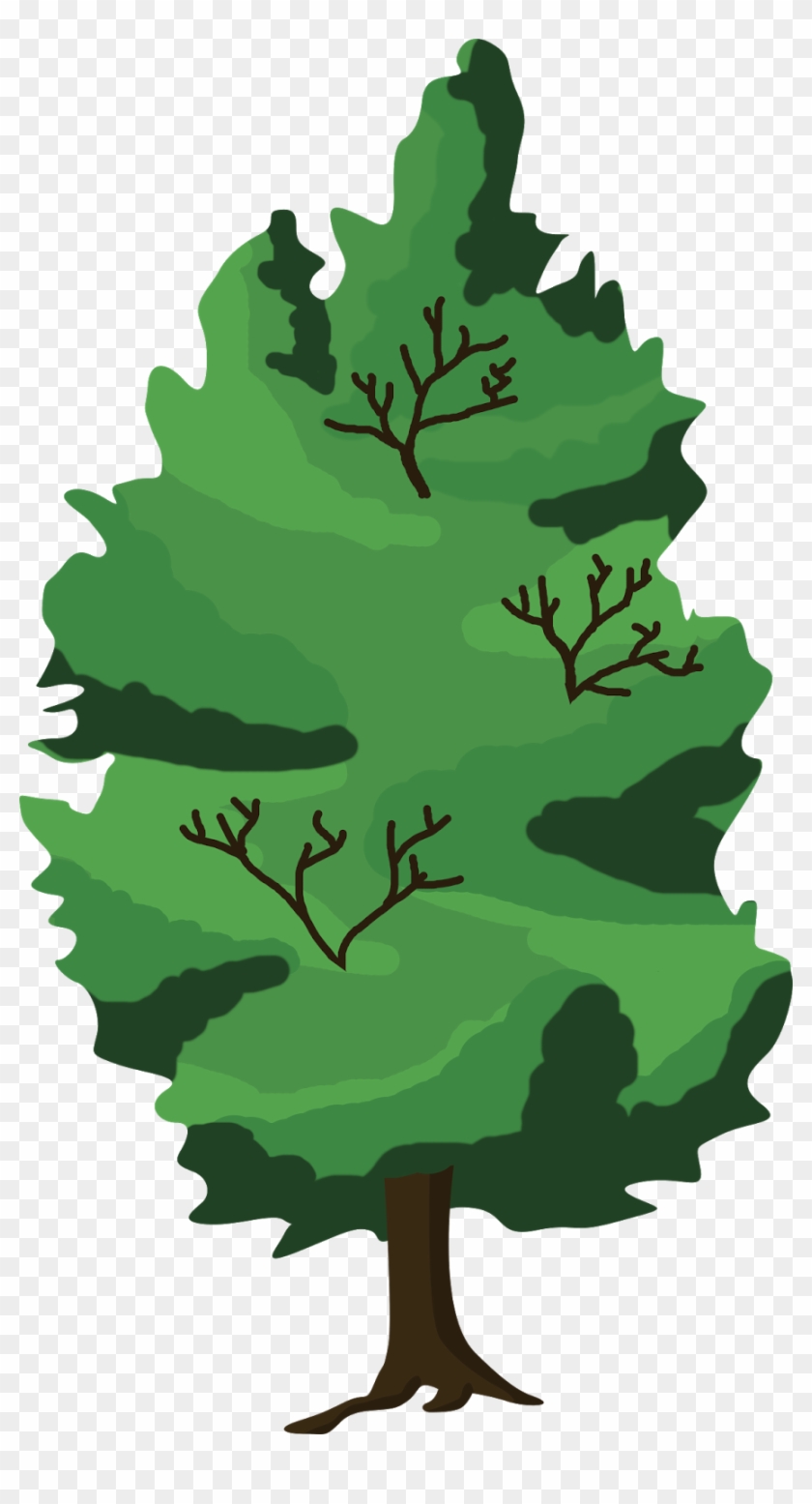 Ilustración Árbol - Hutan Pohon Vektor Clipart