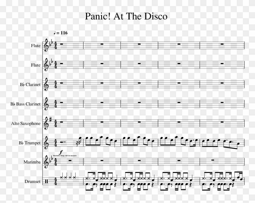 Panic At The Disco - Sheet Music Clipart