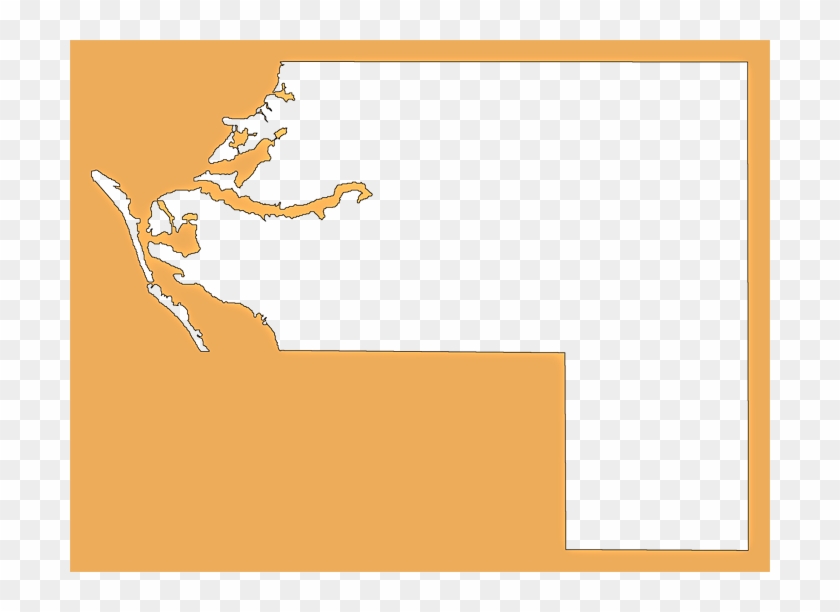 A Plain Frame Map Of Manatee - Illustration Clipart #3113460