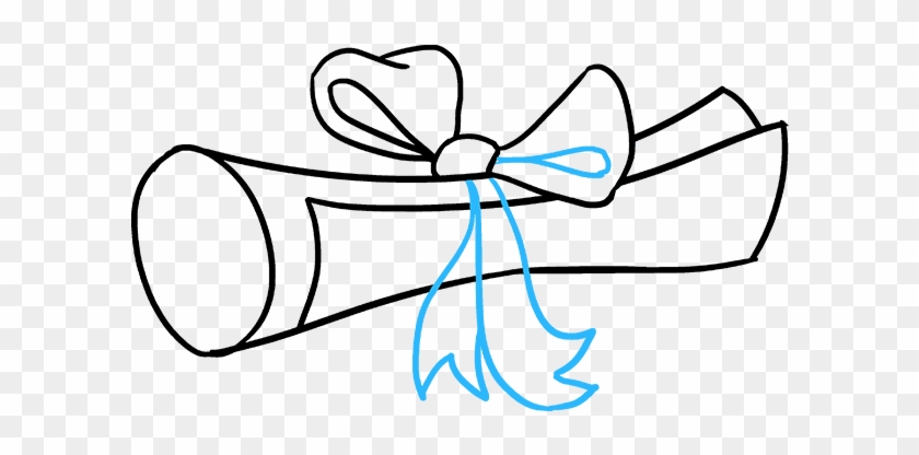 Drawing Scrolls Ribbon - Easy Drawing Of Diploma Clipart