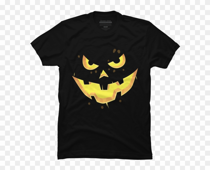 Evil Pumpkin Face - One Color T Shirts Clipart #3115508