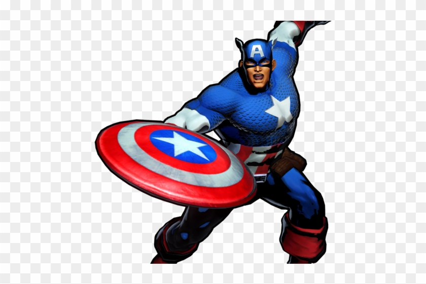 Captain Marvel Clipart Animated - Marvel Vs Capcom 3 Captain America - Png Download