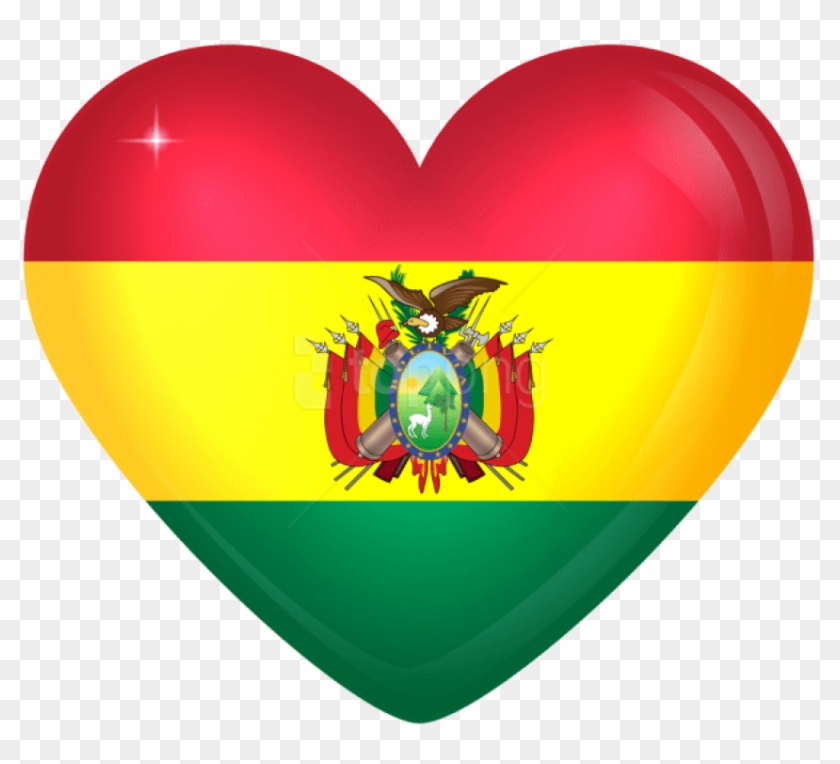 Free Png Download Bolivia Large Heart Flag Clipart - Coat Of Arms For Bolivia Transparent Png