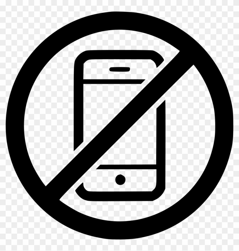 No Phone Png Transparent Background - No Cell Phone Black And White Clipart #3118137