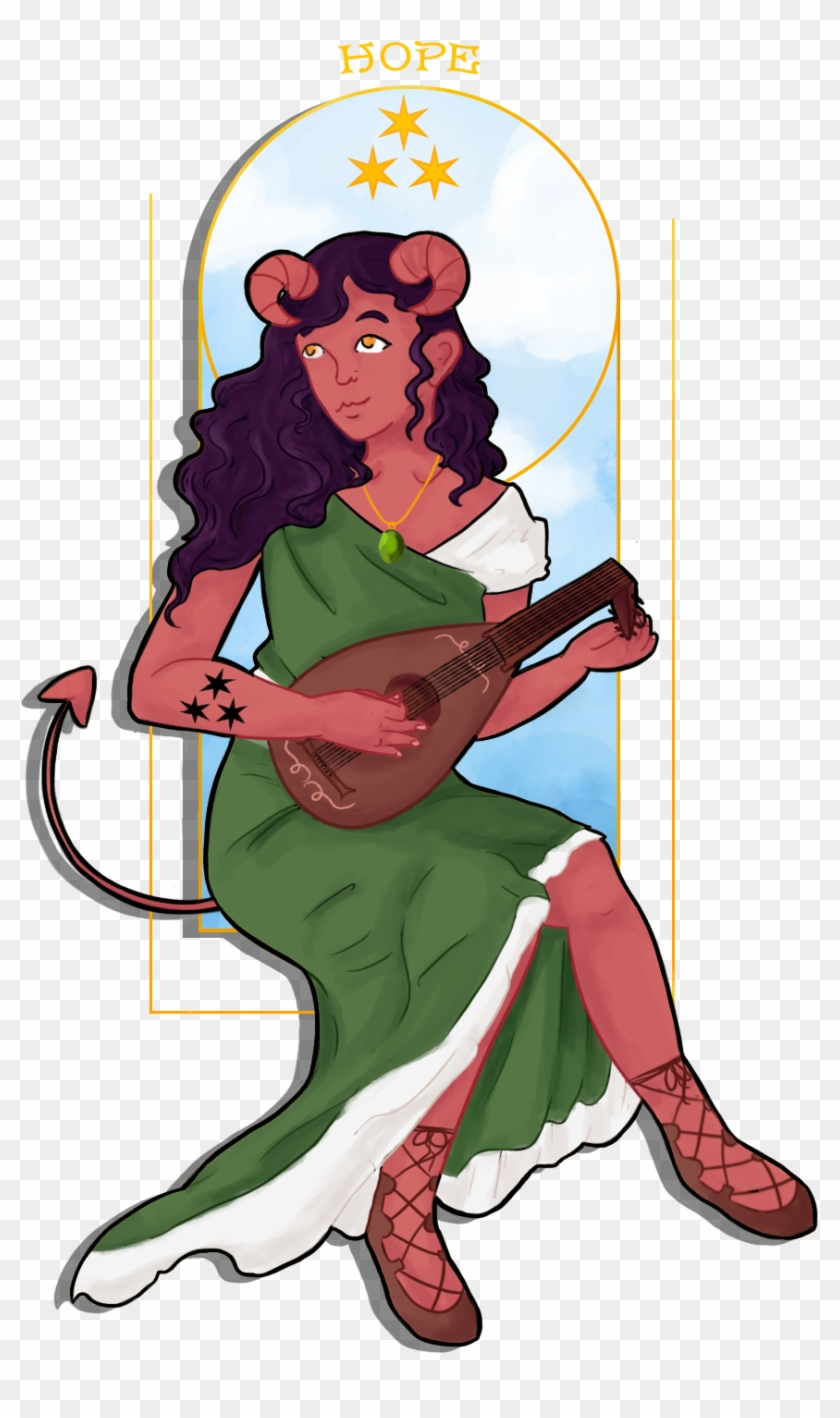 [rf] Hope, A Tiefling Bard - Cartoon Clipart