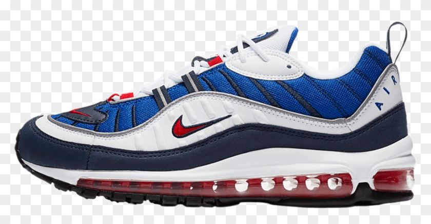 Nike Wmns Air Max 98 White / University Red / Obsidian - Nike Air Max 98 Blue And White Clipart