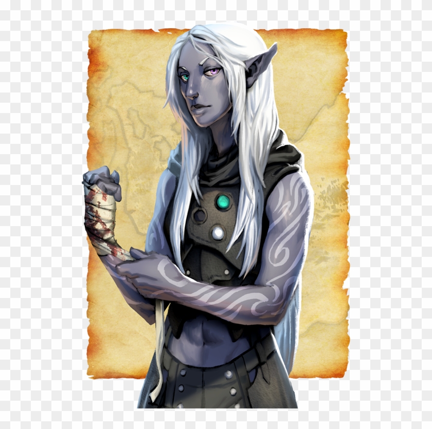 Mika "moonbrook" Sionnodel, Half-drow Ancestral Barbarian - Blue Tiefling Swashbuckler Clipart #3119386