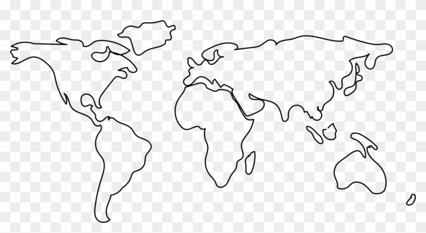 Earth Map Black And White Clipart