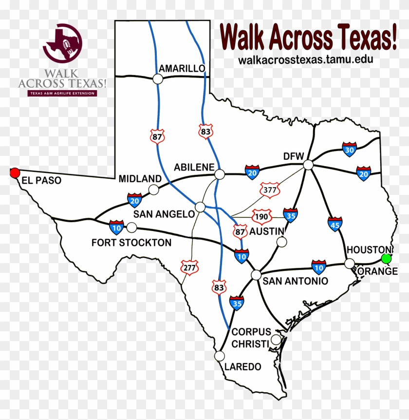 Walk Across Texas Example Map - Rancho De Ricky Muñoz Clipart #3119754