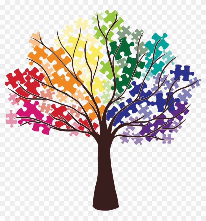 Autism Puzzle Piece Tree Clipart