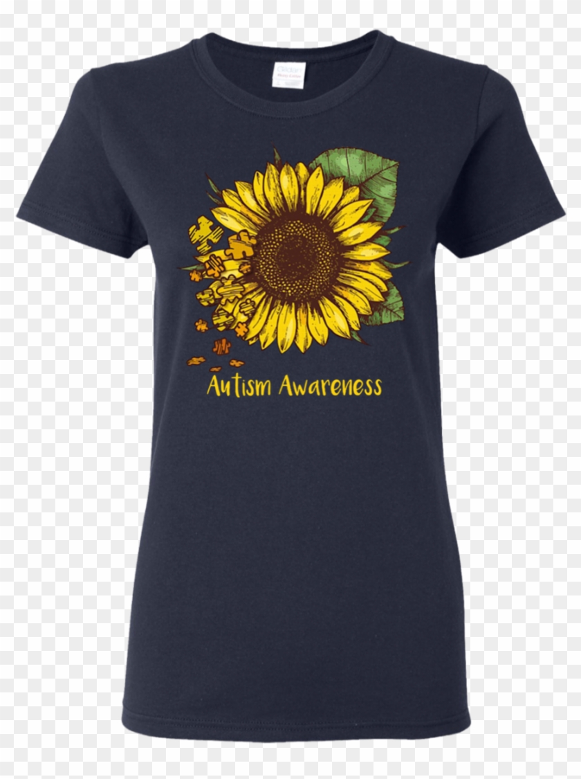 Sunflower Autism Awareness Shirt , Png Download - Ribbon Sunflower Shirt Clipart #3120071