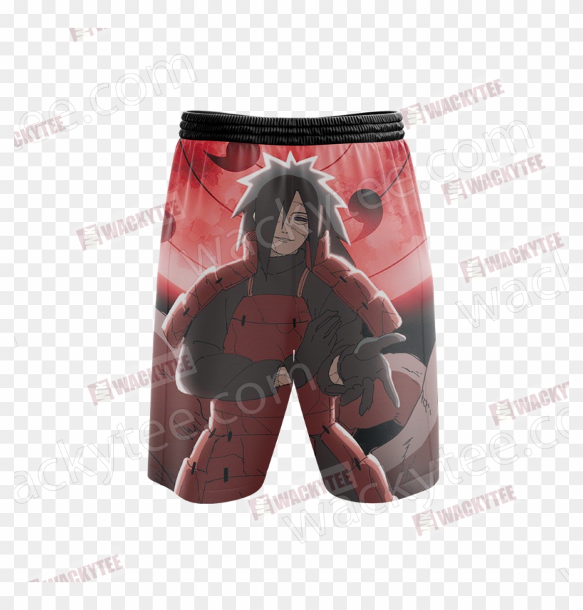 Naruto Uchiha Madara 3d Beach Shorts Fullprinted Beach - Board Short Clipart #3121393