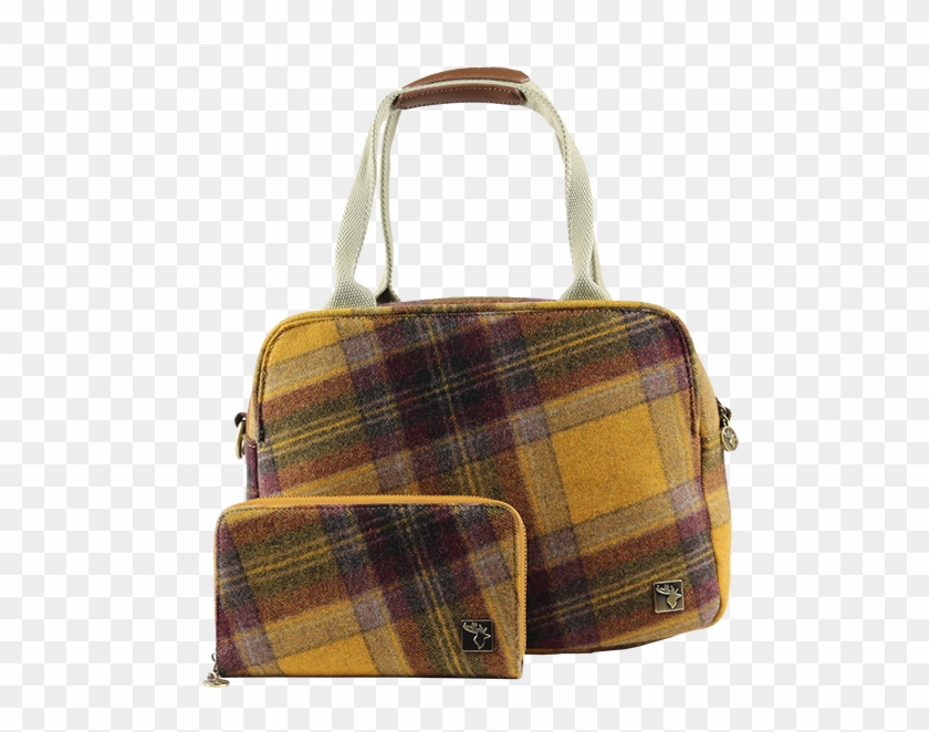 Mustard Yellow Tweed Tote Handbag - Shoulder Bag Clipart #3123007