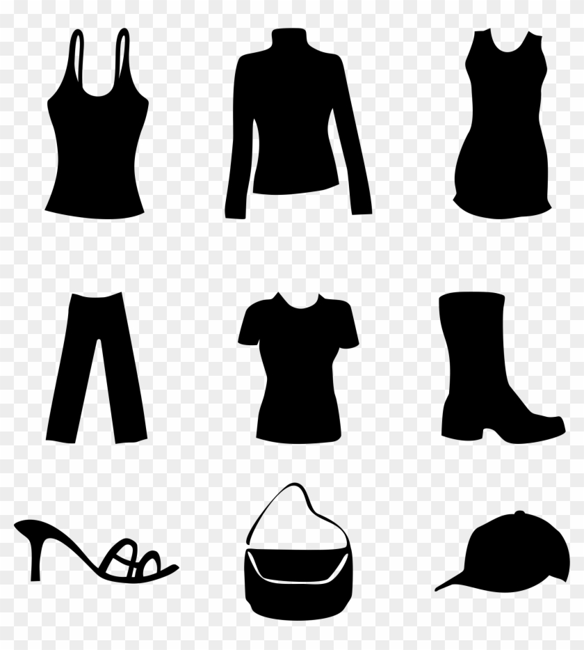 Svg Transparent Download Women S And Accessories Big - Clip Art Black Clothes - Png Download