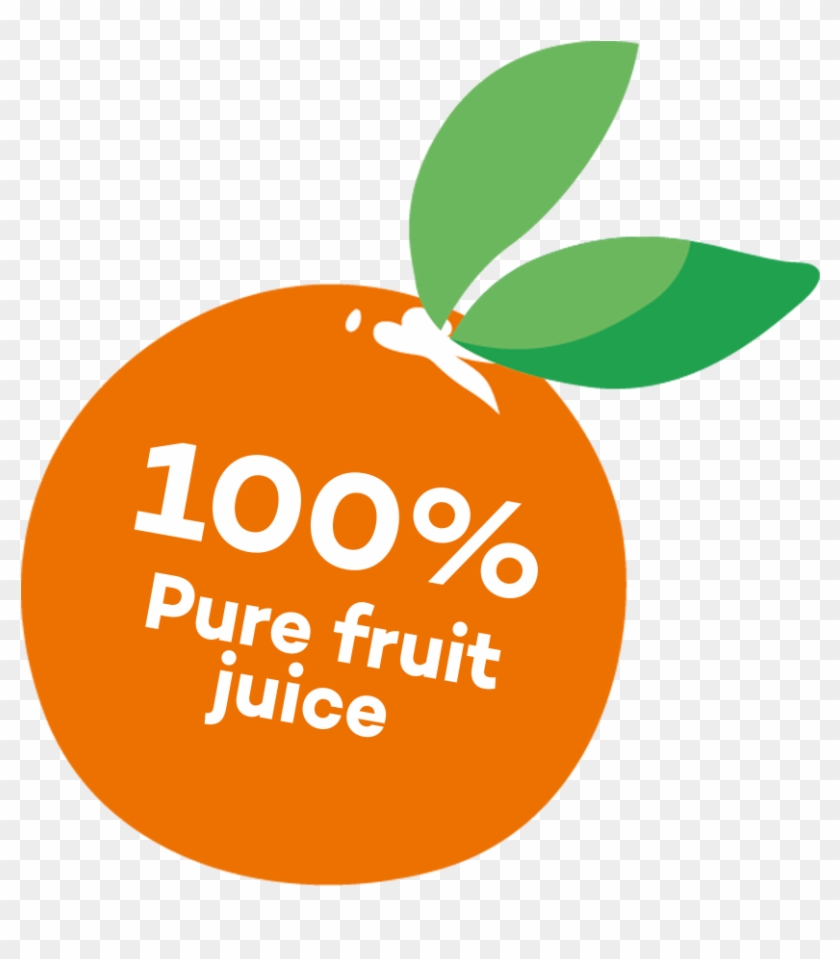 100% Pure Fruit Juice - 100% Fruit Juice Text Clipart