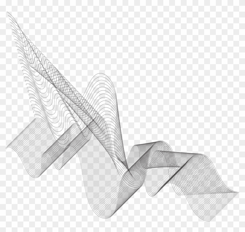 Gray Line Wave - Sketch Clipart
