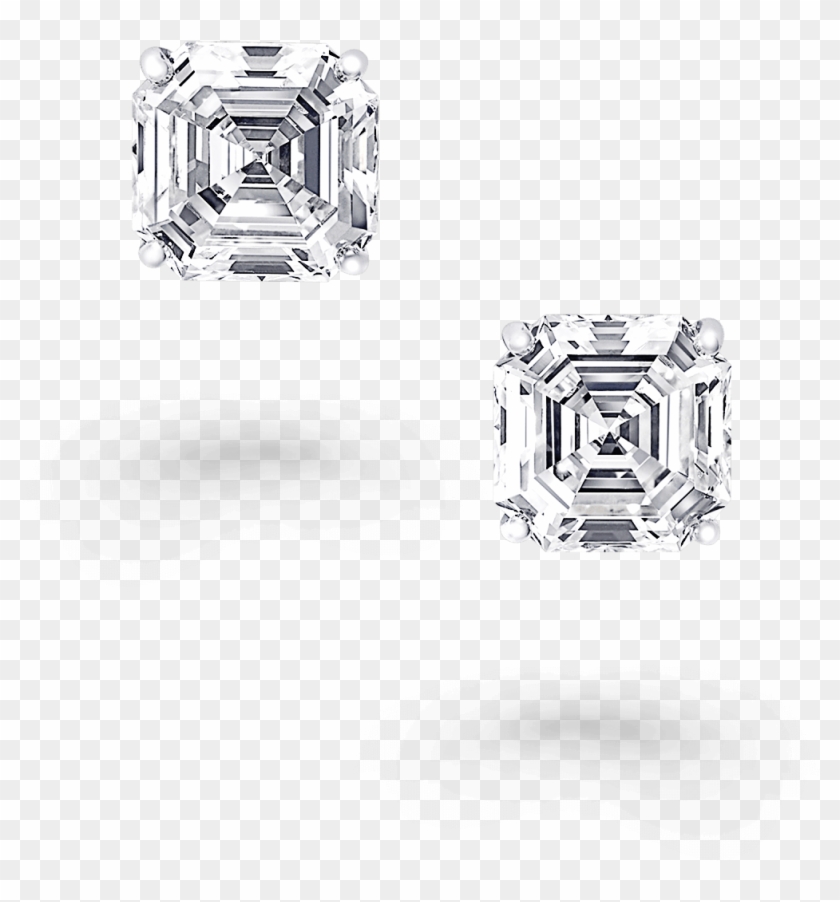 A Pair Of Classic Graff Square Emerald Cut Diamond - Diamond Clipart #3126078