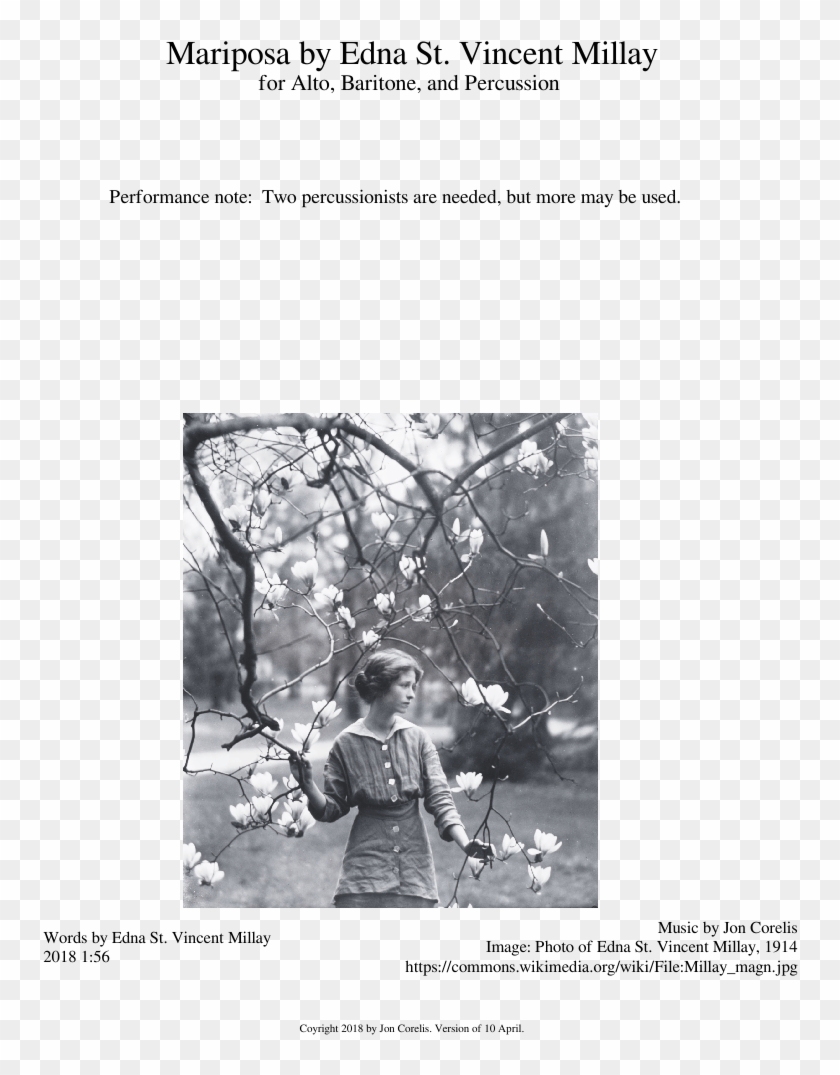 Mariposa By Edna St - Edna St Vincent Millay Yearbook Clipart