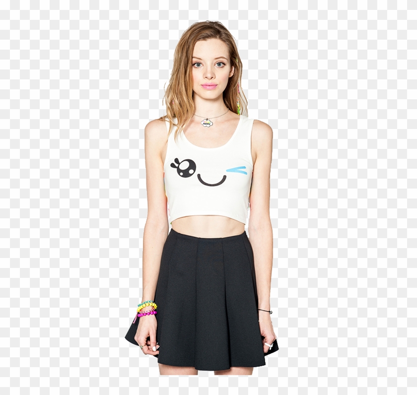 So So Happy X Iron Fist Wink Crop Top - Bella Canvas 6681 Clipart