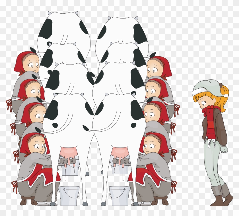 The 12 Days Of Christmas Essential Oil Recipes For - Eight Maids A Milking Clipart