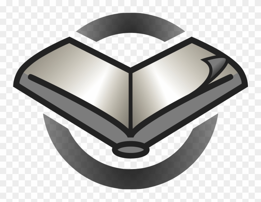 Wikibooks Logo Page Turn Grayscale Clipart