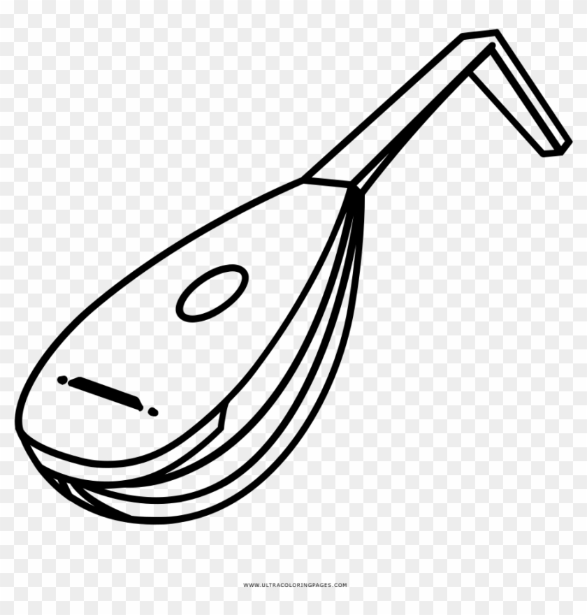 Lute Coloring Page Clipart