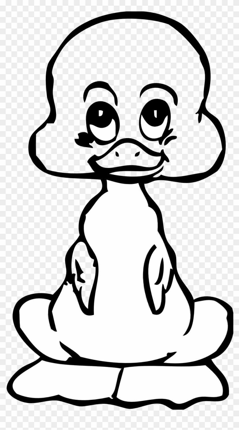 Baby Duck Black White Line Art 999px 134 - Ugly Duckling Clipart Black And White - Png Download #3129185