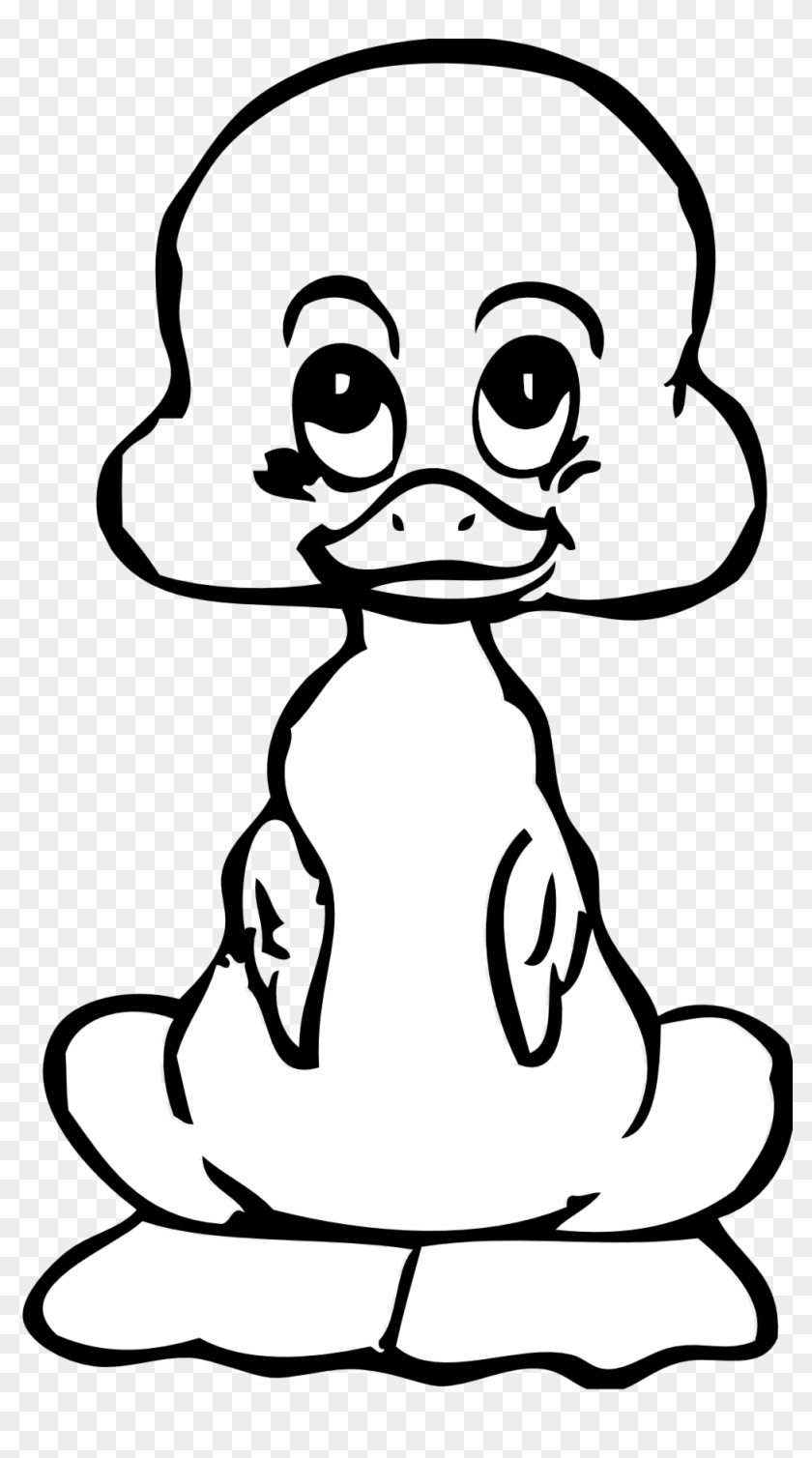 Baby Duck Black White Line Art 999px 134 - Ugly Duckling Clipart Black And White - Png Download