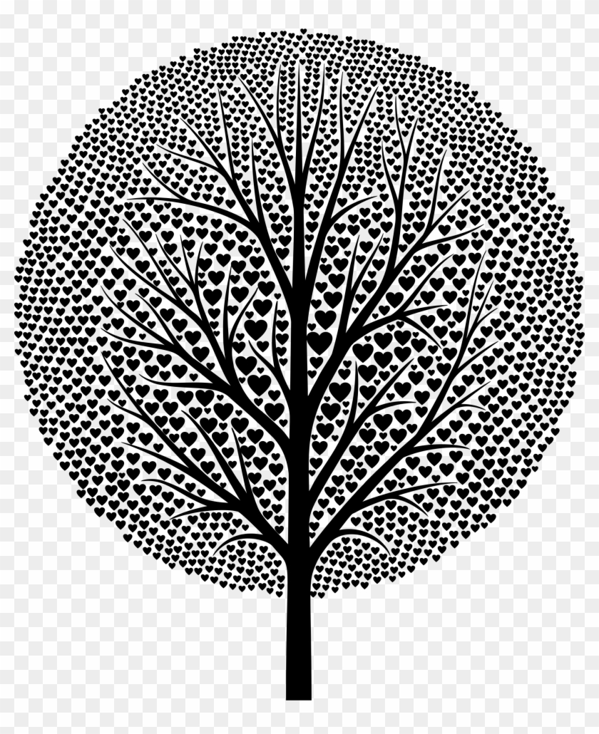 This Free Icons Png Design Of Black Hearts Tree - Pine Tree Hearts Clipart
