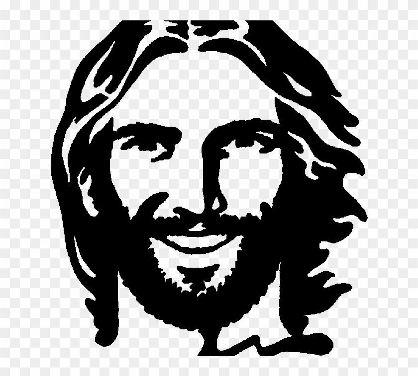 Ipad Jesus - Line Drawing Jesus Head Outline Clipart #3129818