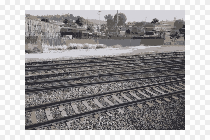 Railroad Tracks Clipart Train Road - Track - Png Download
