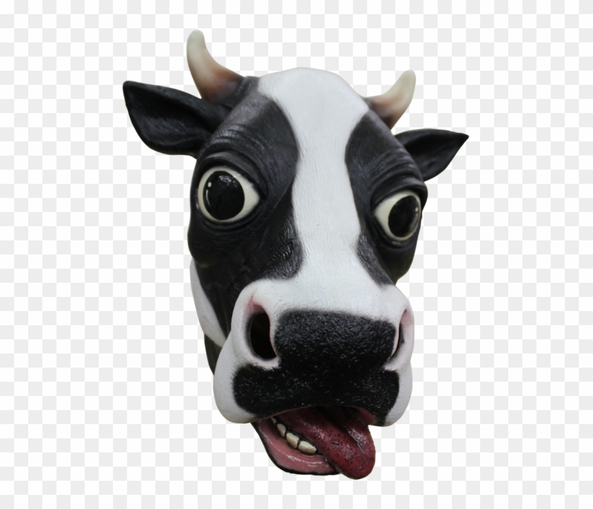 Dairy Farm Animal Ghoulish Deluxe Adult Latex Black - Cow Mask Png Clipart