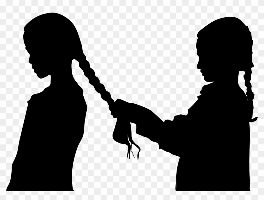 This Free Icons Png Design Of Girl Braiding Hair Silhouette - Hair Braiding Clip Art Transparent Png
