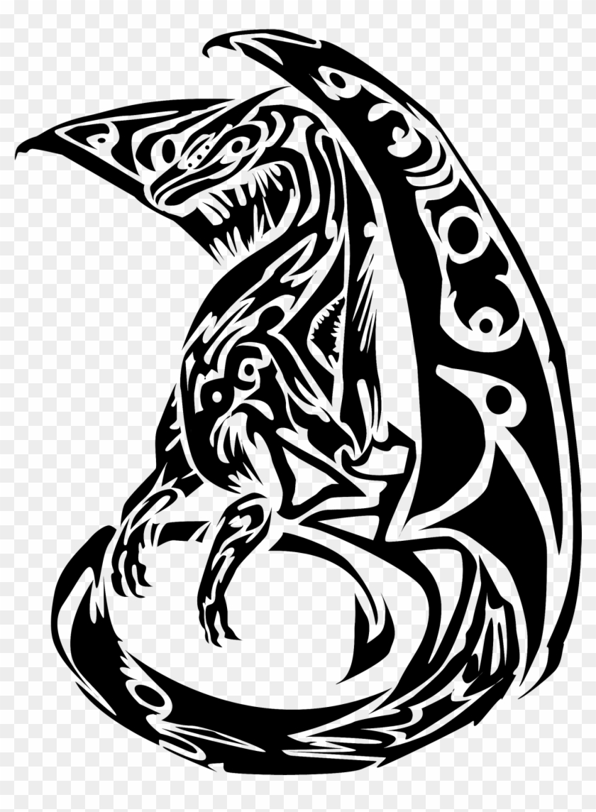 One Of The New Celty's Tattoos - Дракон Тату Полинезия Clipart #3130643
