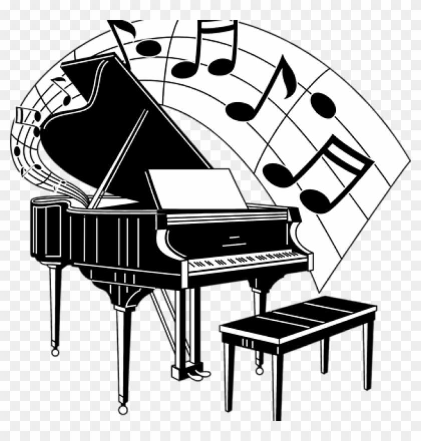 Piano Clip Art Free Bee Clipart Hatenylo - Piano And Music Notes - Png Download
