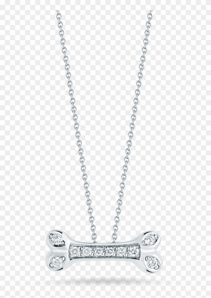 Roberto Coin Tiny Treasures 18k White Gold Dogbone - Diamond Dog Chain Png Clipart #3132280
