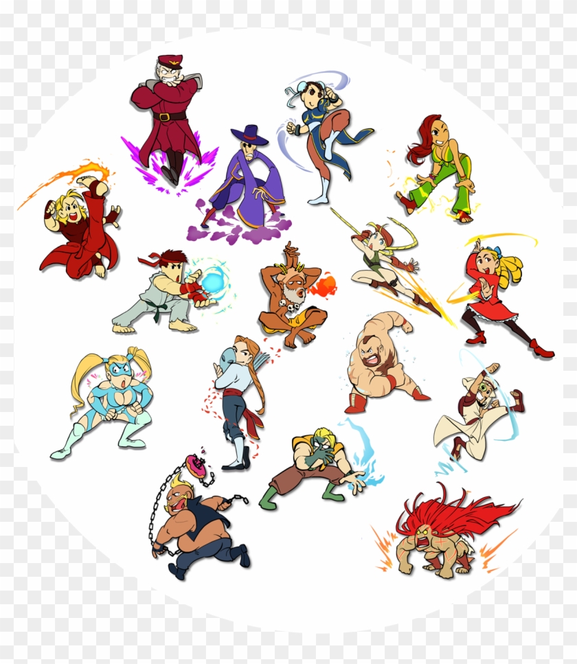 Street Fighter Stickers - Cartoon Clipart #3132630
