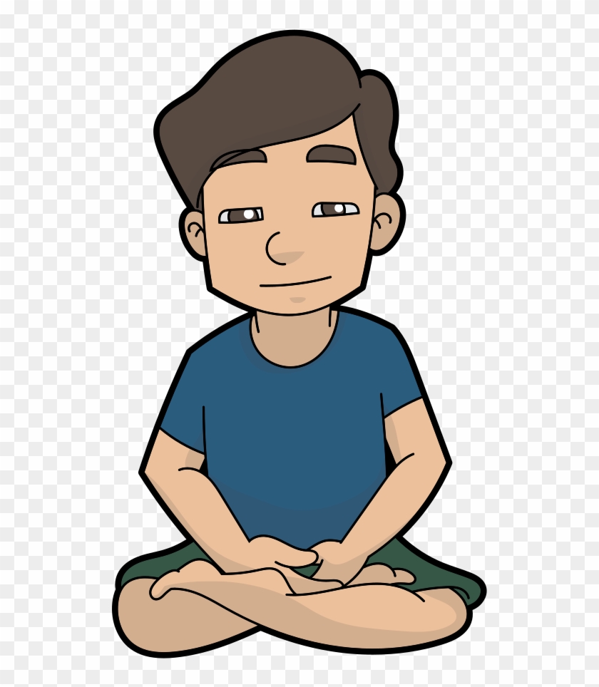 Relaxed Cartoon Man Doing Meditation - Relaxed Person Cartoon Png Clipart