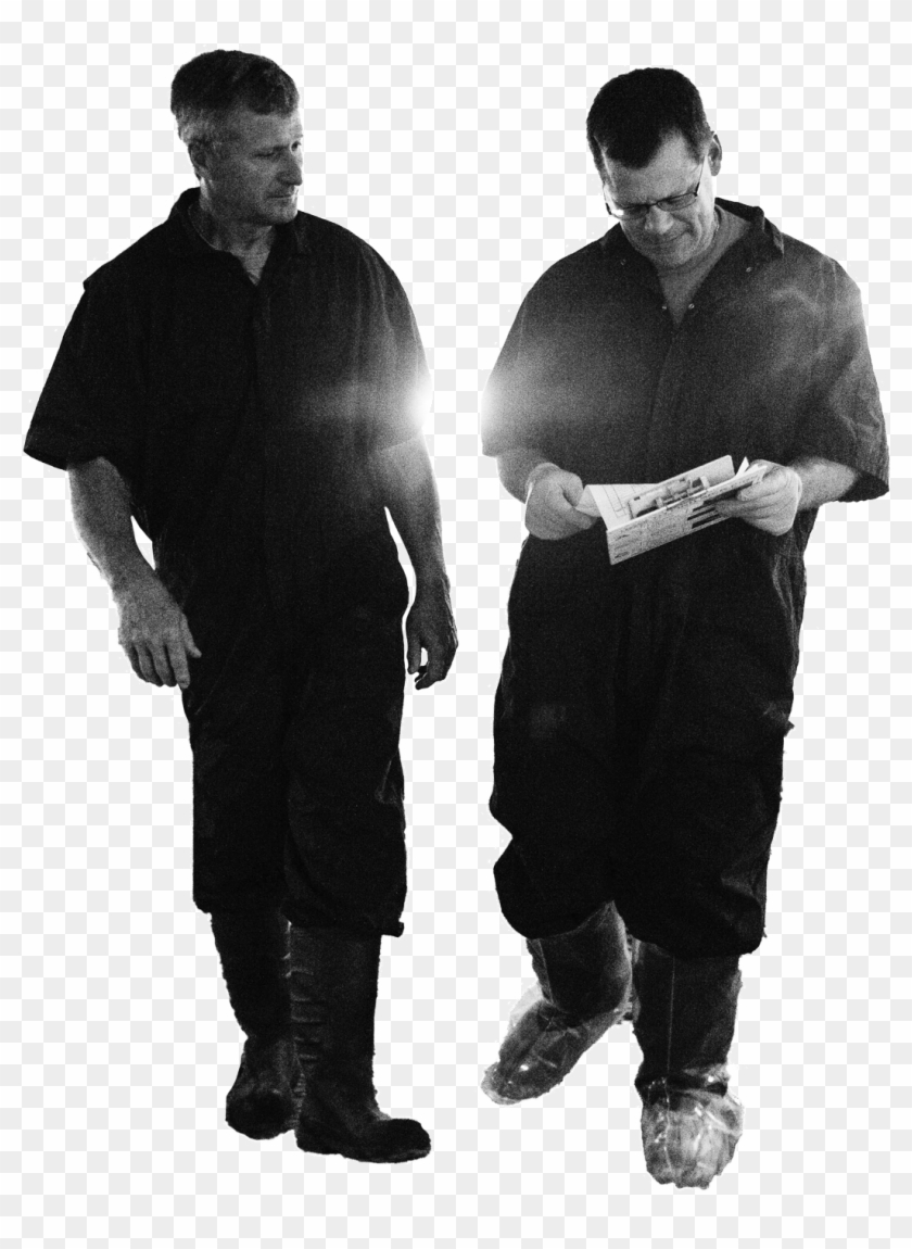 A Black And White Cutout Of Two Middle Aged Men Wearing - Standing Clipart #3133096