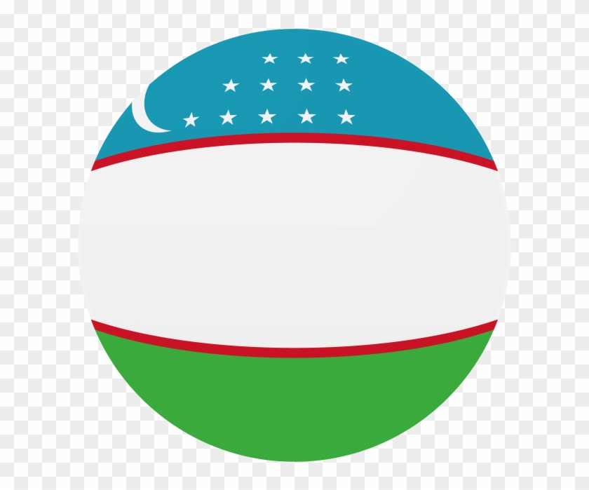 Uzbekistan Round Flag - Circle Clipart