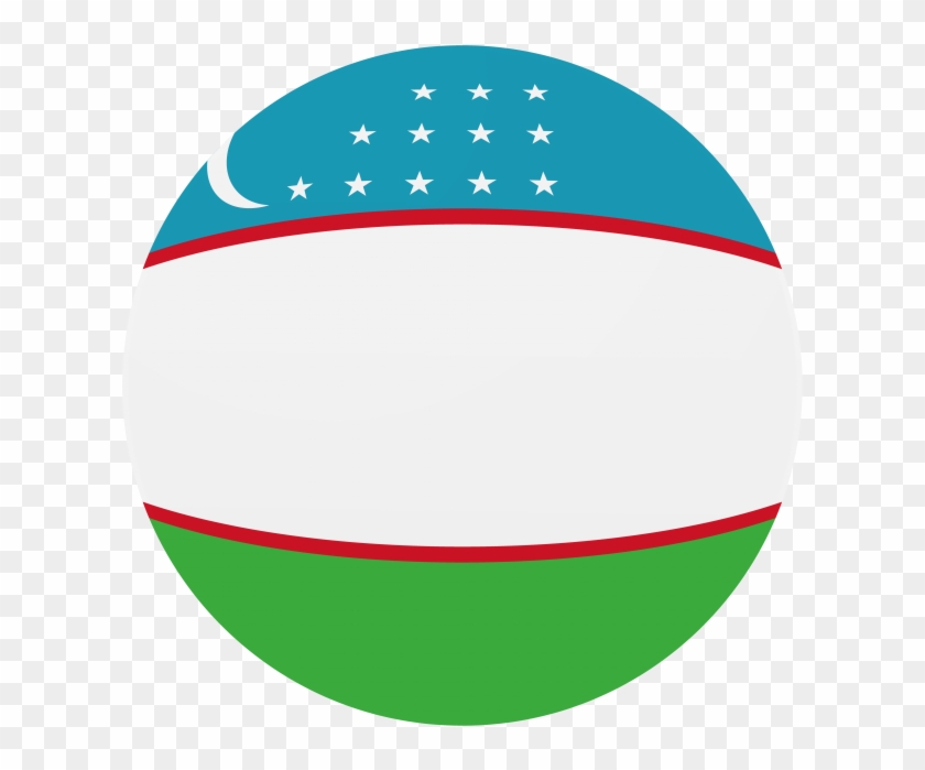 Uzbekistan Round Flag - Circle Clipart #3133932