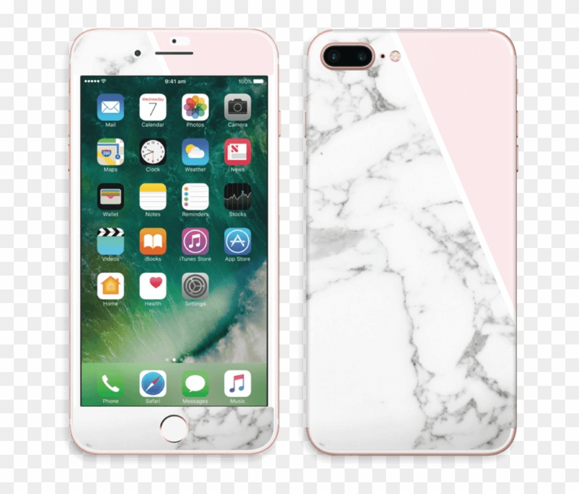 Marble And Pink Skin Iphone 7 Plus - Iphone 7 Plus Pink Clipart
