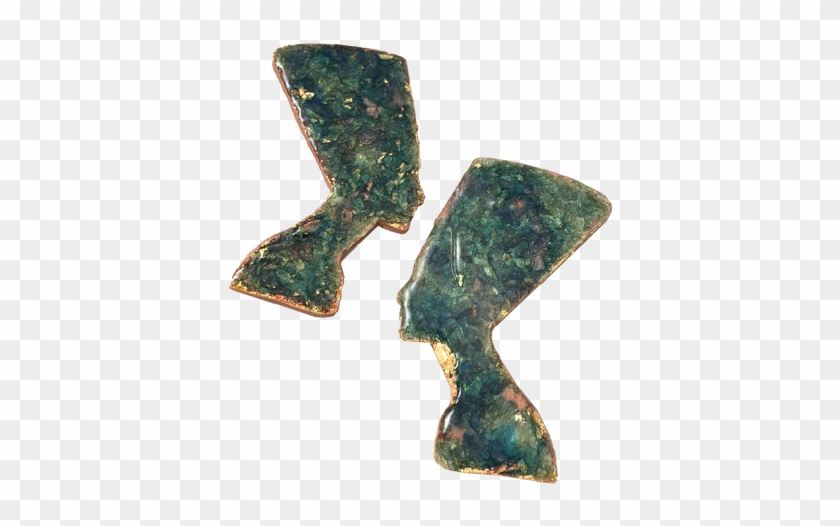 A Light Textured Gold Leaf Nefertiti Earring - Earrings Clipart #3135018