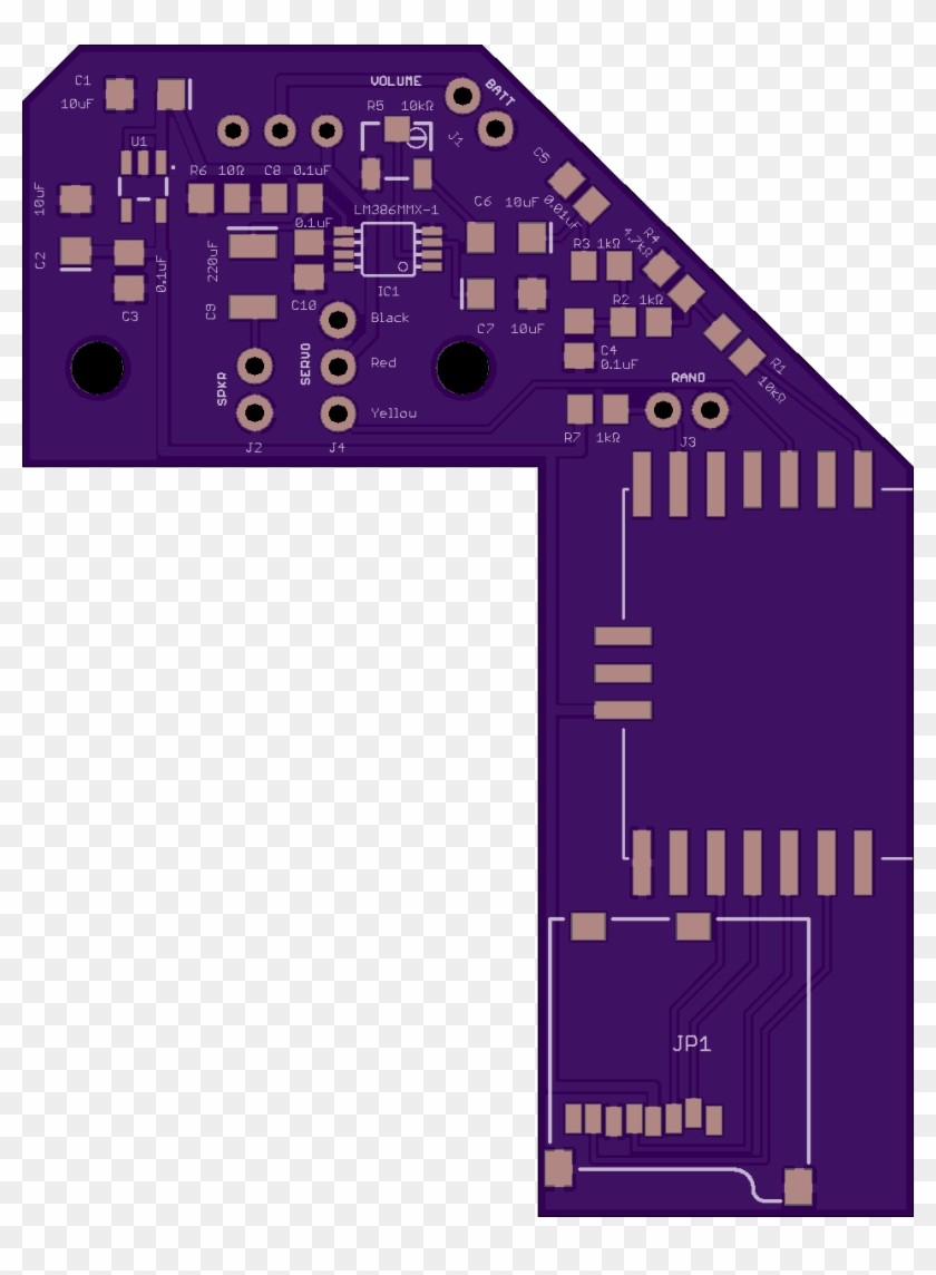 Oshpark Rendering Of Pcb Top - Passive Circuit Component Clipart