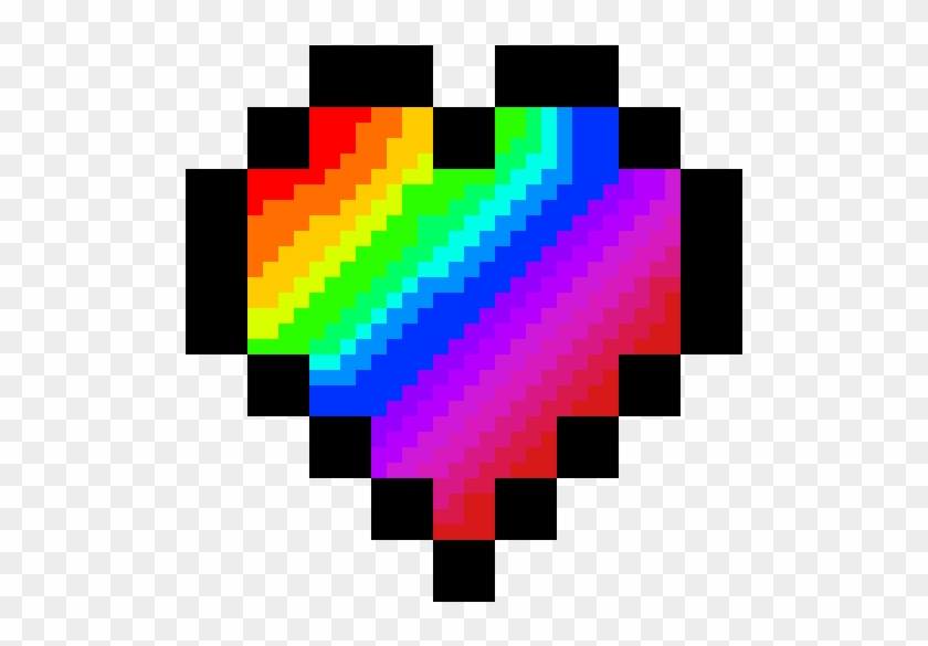Rainbow Heart - Pixel Art Heart Clipart