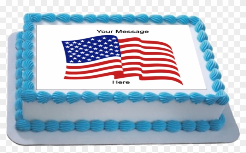 Personalised American Flag Fondant Icing Cake Topper - Littlest Pet Shop Sheet Cake Clipart #3137198