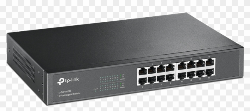 Tp-link Tlsg1016d Desktop Rackmount Switch Front - Tp Link Switch 16 Port Clipart